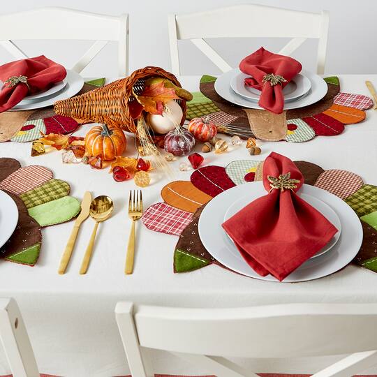 DII® Embroidered Turkey Placemat Set